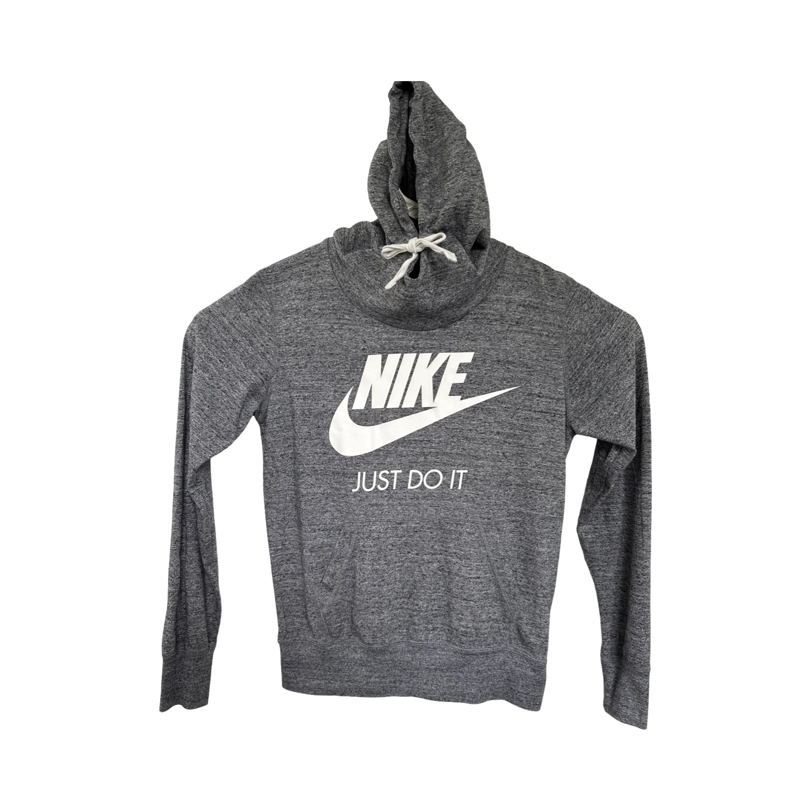Nike Women's Medium LightWeight Hoodie Gray Heather Front Pocket Logo.