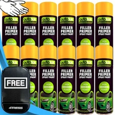 12x500ml AUTOTEK FILLER PRIMER Professional Aerosol Spray Paint Fast Drying+G+M