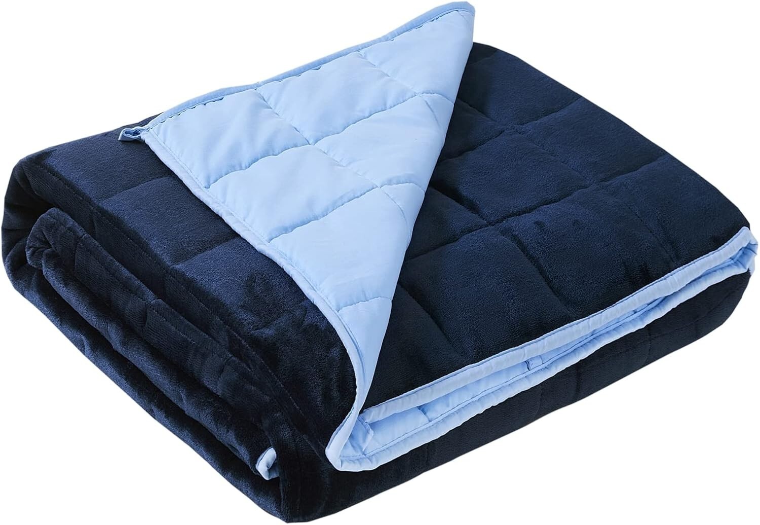 Comforting Weighted Blanket 15 lbs in Rich Blue - Machine Washable Flannel Throw-image