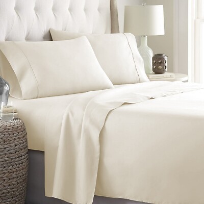 800 Thread Count Egyptian Cotton Choose Bedding Item US Sizes Ivory Solid
