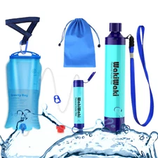 3L Gravity Water Filter Bag Straw Filtration Outdoor Camping Drinking Emergency