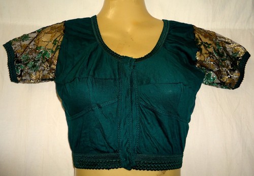 Vintage Sari Saree Blouse Choli Top BUST 28" Green P1 E250 #ABCOH - Picture 3 of 24
