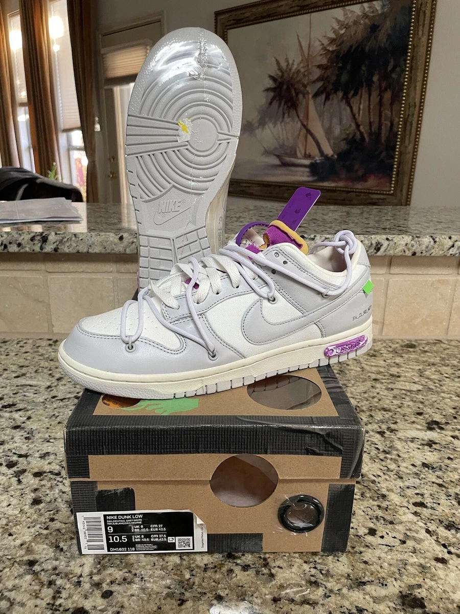 Nike Men's Dunk Low x Off-White (Lot) 3 of 50 Sail Neutral Grey White DM1602-118