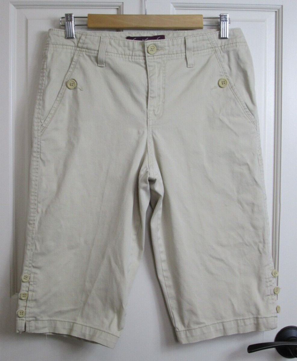 Gloria Vanderbilt Tan Khaki Capri Pants Womens Size