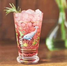 Lou Rota Mother Nature Juice Glass Anthropologie Narwhal Ocean Sea Footed NEW