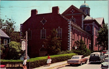 Fall River MA Whaling Museum Ship Model Lagoda 1960s Old Cars Vintage Postcard