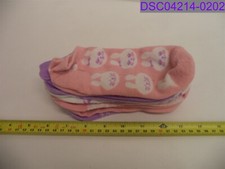 1 Pack of 5 Pair Girls Ankle Sock Pink  Purple Bunnies 8" Length size unknown 