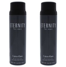 PACK OF 2 ETERNITY by CALVIN KLEIN for Men ALL OVER BODY SPRAY 5.4 oz 152g NEW