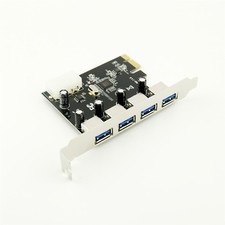 1x PCI-E PCI Express to 4 Port High Speed USB 3.0 Hub Controller Card Adapter