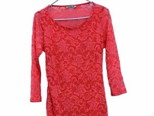 Arden B Lace Mini Dress Bright Orange Open Back Long Sleeve 90s Vintage