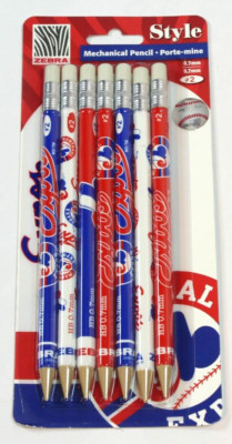 Official MLB Montreal Expos 0.7mm #2 Mechanical Pencil 7-Pack - Zebra