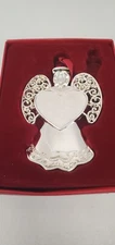 Things Remembered Pewter Angel Heart Christmas Ornament New 681681 No Engravings