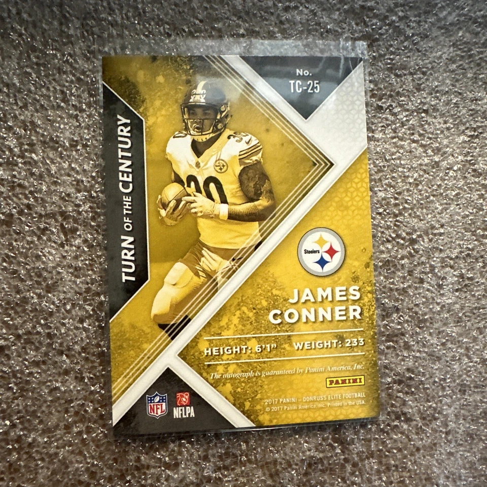 2017 Donruss Elite Turn of the Century James Conner TC-25 Auto 84/149 Steelers - Image 4 of 4