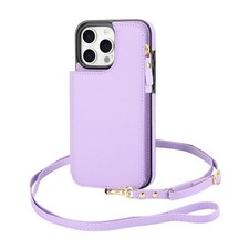 For iPhone 17 Pro/16/15 With Neck Strap Crossbody Phone Case Credit Card Holder