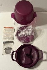 BRAND NEW TUPPERWARE Purple Microwave Steamer Rice Cooker 3 Piece Set # 6451B