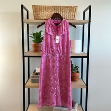 NWT Banana Republic Drape Pink Snakeskin Shirtdress, 2