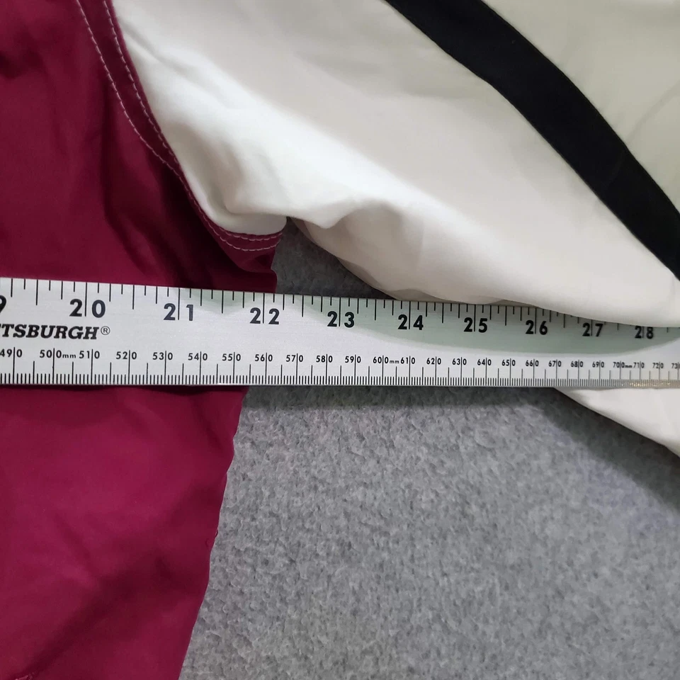 Chaqueta cortavientos Reebok para mujer XL blanca rosa bloque de color logotipo cremallera completa cuello falso Foto 3 de 4