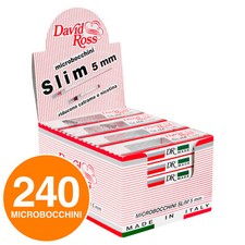 240 Microbocchini David Ross per Sigarette Slim 5mm in Plastica Riutilizzabili
