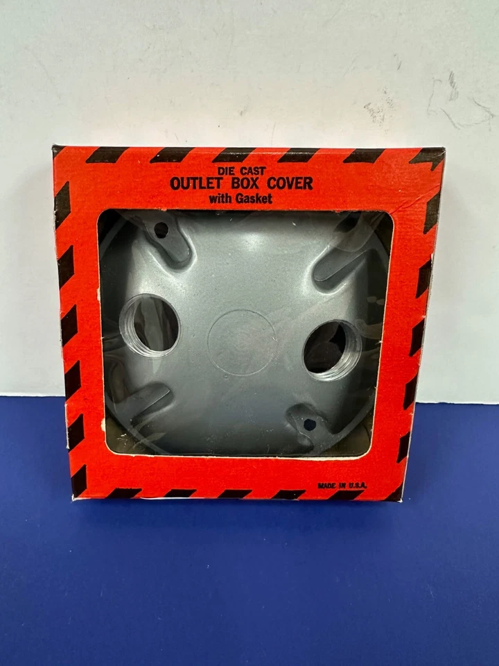 Outdoor DIE CAST OUTLET BOX COVER with Gasket for 3" & 4" Box 2-Hole USA NEW Y-2 - Image 3 of 4