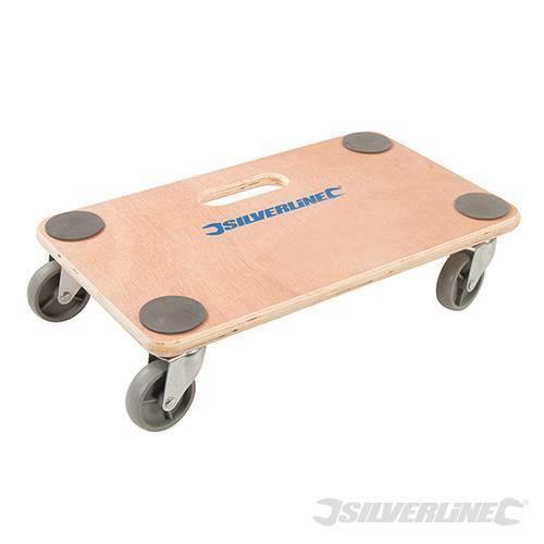 Carrello di legno a piattaforma con ruote per lavoro, piante o elettrodomestici