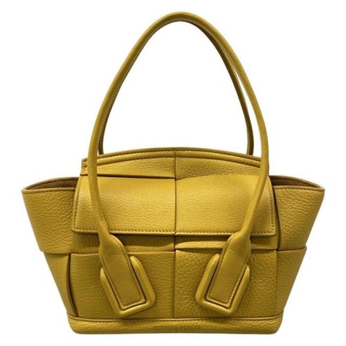 Bottega Veneta Mini The Arco Yellow Tote Bag Handbag Leather Used