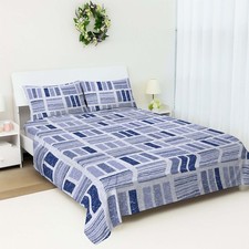 4PC Printed Bed Sheet Set | Fitted Sheet, Flat Sheet & 2 Soft Pillowcases