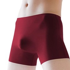 Calzoncillos boxer ultrafinos para hombre seda hielo sin costuras 3D bolsa abultada ropa interior