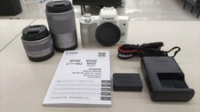 Canon EOS Kiss M2 Mirrorless Camera Kit with 2 Lenses, 24.1MP, SDXC, Used