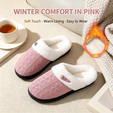 Winter Plush Indoor Slippers Women's Insulation Warm Cozy Cotton Home Shoes