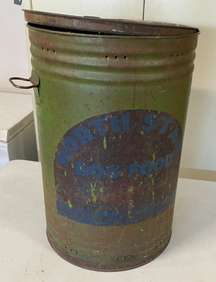 vintage North Star Dog Food large 2 ft. tall canister storage can