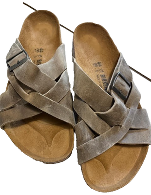 Birkenstock Lugano Sandals Khaki Suede Mens 11 Womens 13 EU 44 NIB Birkenstock Lugano Sandals Khaki Suede Mens 11 Womens 13 EU  main image 2
