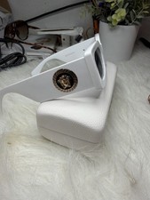 VERSACE Women s Oversized Rectangle Sunglasses White Plastic Frame Black Tinted