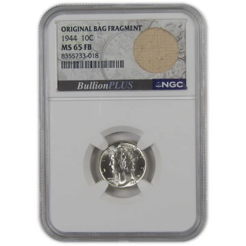 1944 Mercury Dime MS 65 FB NGC Silver Original Bag Fragment SKU:I23540