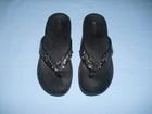 Vionic Lucia snake embossed womens flip flop with rhinestone black size 7 — photo 5