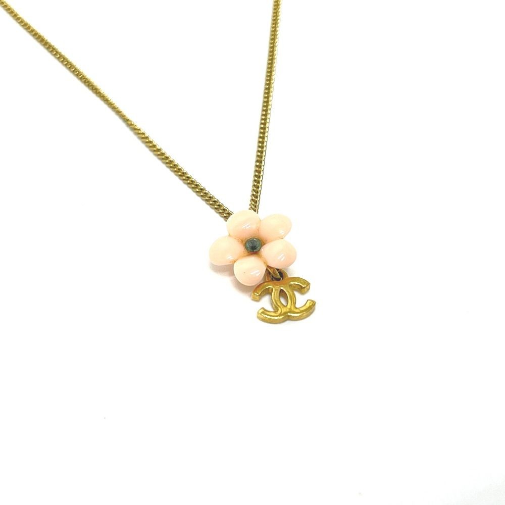 CHANEL Necklace Coco Mark Flower Camellia Metal Gold | eBay