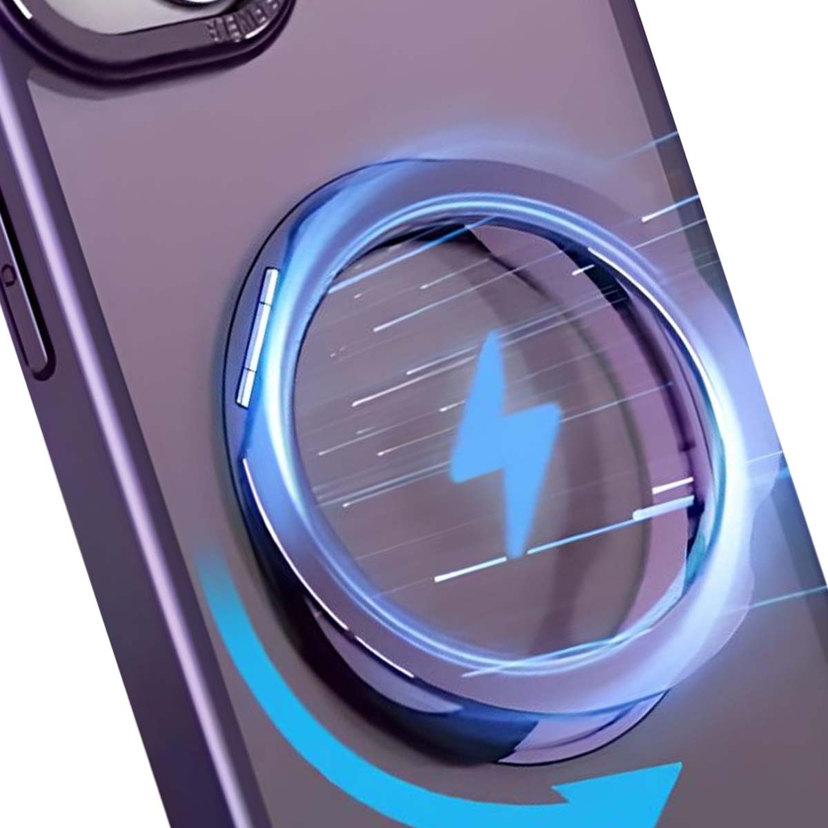 Coque iPhone 16 Plus antichoc Jaym violette avec bague de maintien rotative