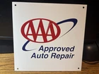 Vintage AAA Approved Auto Repair Station Car Mechanic Garage Metal Sign 10x10”