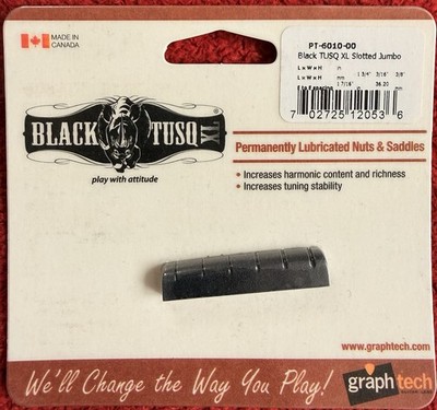 Graph Tech TUSQ XL Gitarrensattel geschlitzt Jumbo Schwarz PT-6010-00 Hals