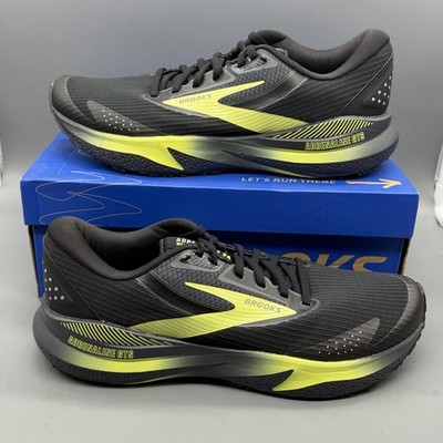 Brooks Adrenaline GTS 24 Weatherized Mens 9 D Black Yellow Running Shoes WORN 1X