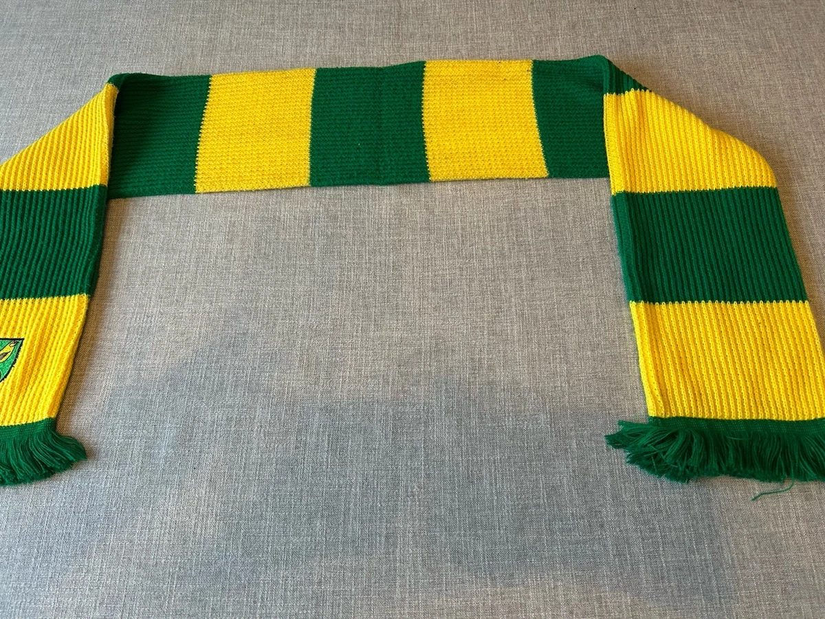 Écharpe Supporteur Norwich City FC, Club Football, Couleurs Vert Et Jaune, Unisexe