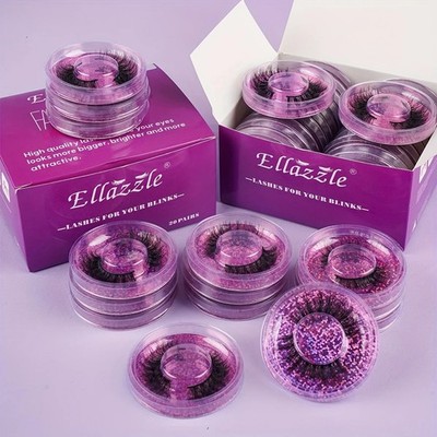 20 Pairs 4 Styles Wispy Faux Mink False Eyelashes Mixed Dramatic Thick Curled