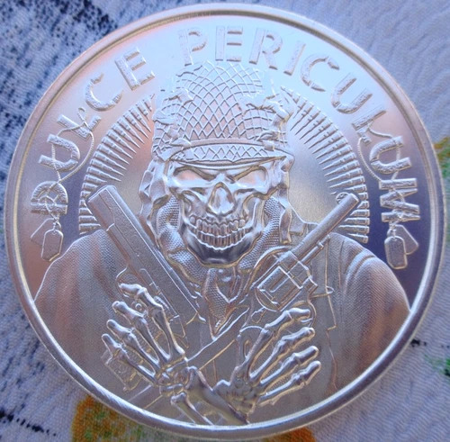 1 oz. DULCE PERICULUM #3 Danger is Veritas Numisma Series round .999 fine silver