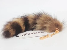 Fosrion Real Fox Tail Fur Keychain Clasp Fashion Charm Cosplay Toy (Raccon) FAST