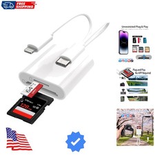SD Card Reader for iPhone, iPad, and Camera, Dual ConnectorLightning USB-C Di...