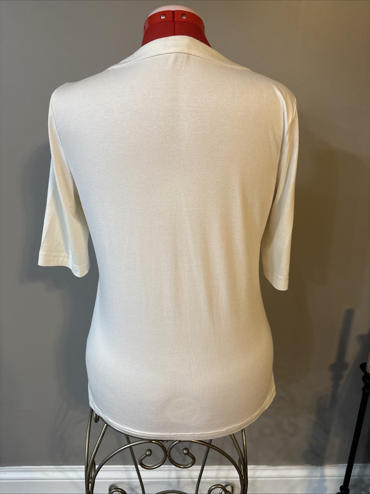 Ann Taylor Women's Solid Ivory Pullover Shirt, Si… - image 3