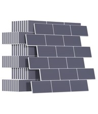 Yoillione Upgrade Thicker Peel and Stick Wall Tiles for 10 Sheets, Dark Grey