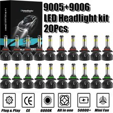 Wholesale 9005 9006 20Pcs 4Side LED Headlight Bulbs kit 6500K Super bright White
