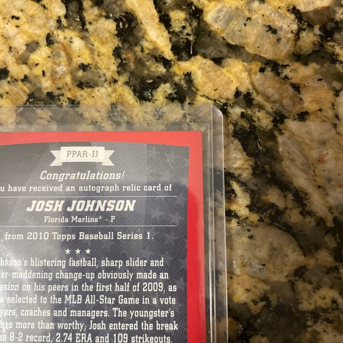 2010 Topps Peak Performance Auto Relics /50 Josh Johnson #PPAR-JJ Auto - Picture 4 of 8