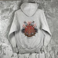 West Coast Loggers Choppers Hoodie Sweatshirt Mens Small Gray Look-Alike Y2K