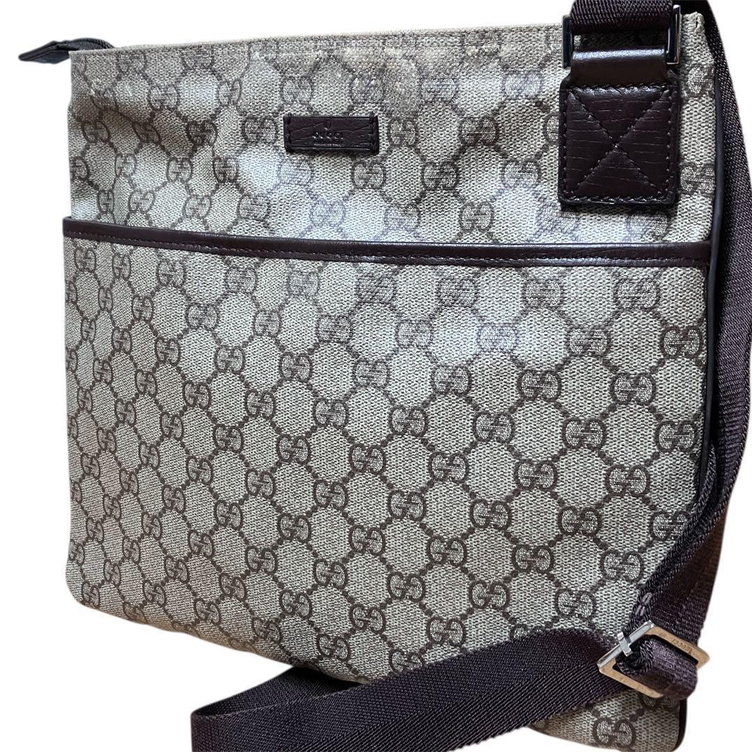Gucci GG Pattern Beige PVC Shoulder Bag